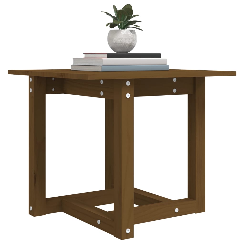 Salongbord honningbrun 50x50x45 cm heltre furu
