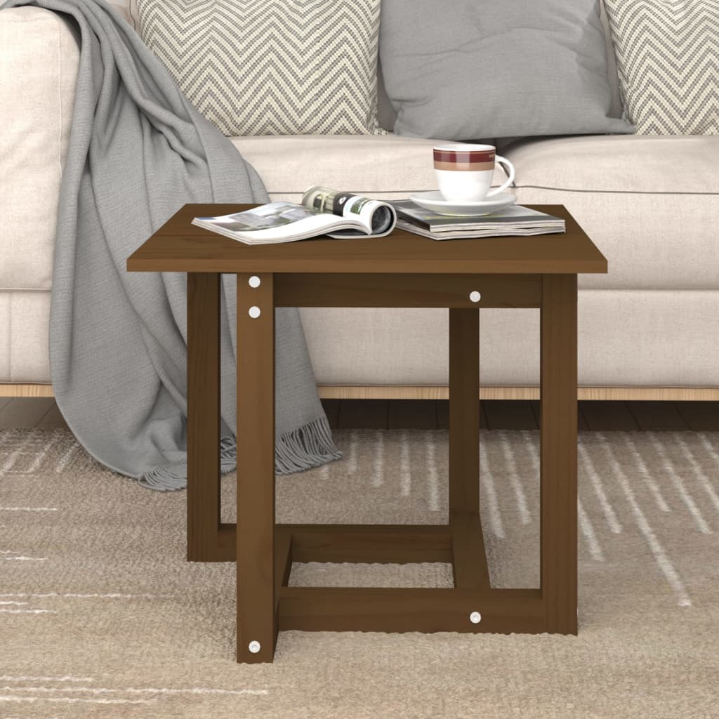 Salongbord honningbrun 50x50x45 cm heltre furu
