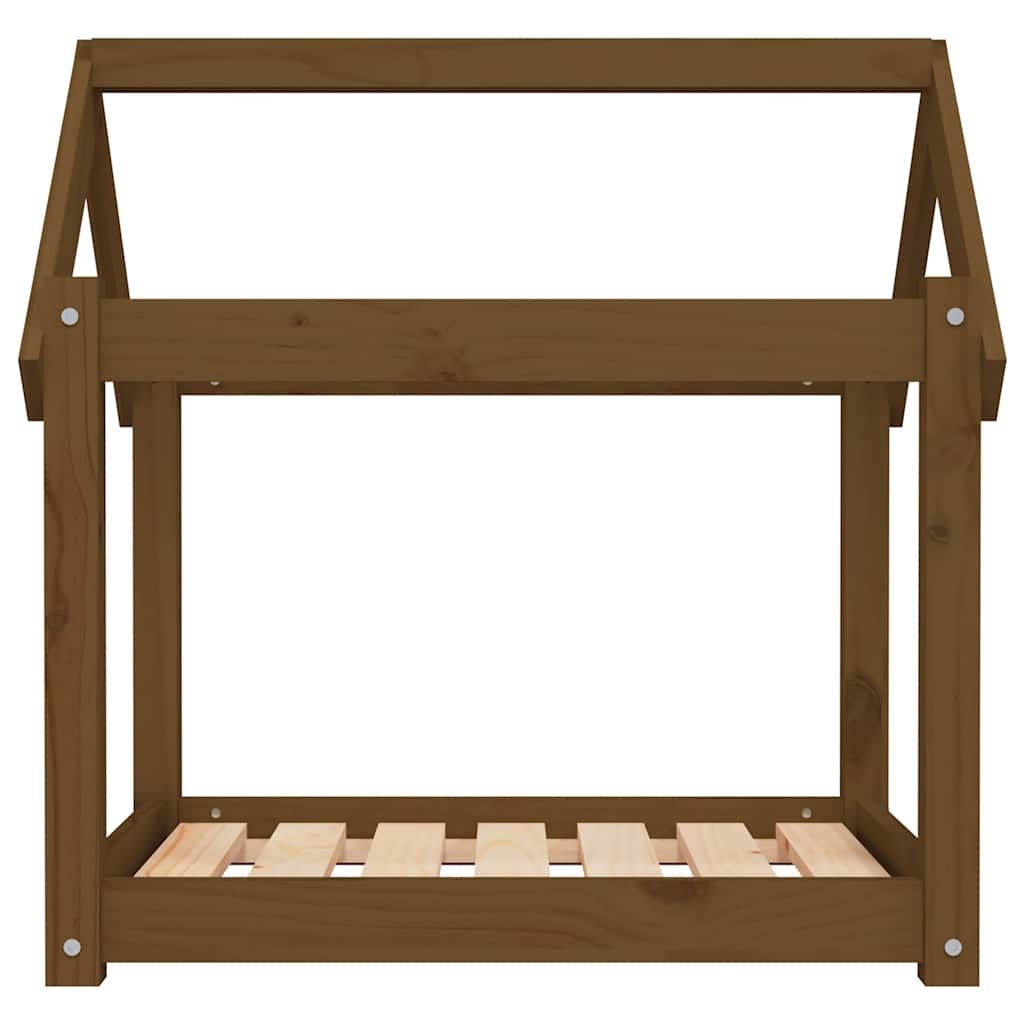 Hundeseng honningbrun 71x55x70 cm heltre furu