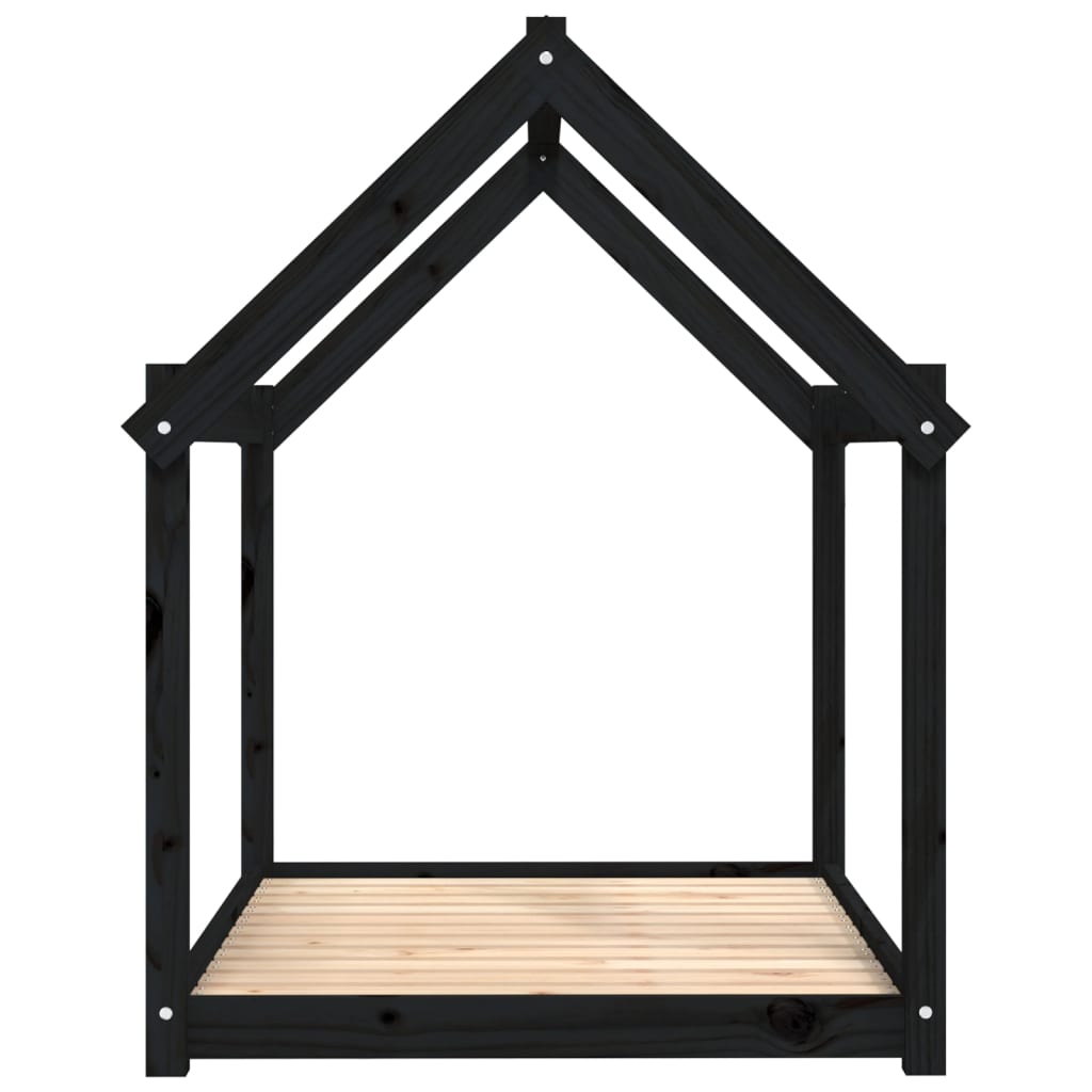 Hundeseng svart 111x80x100 cm heltre furu