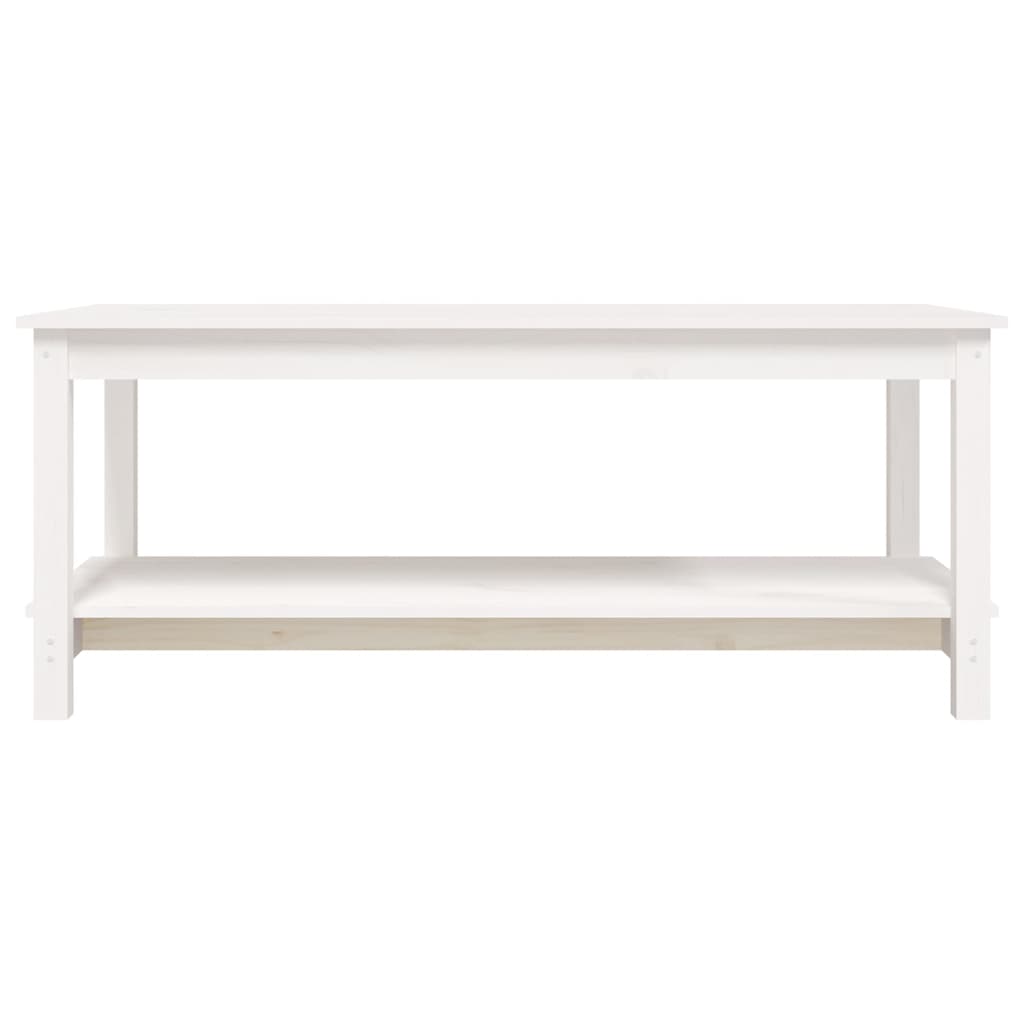 Salongbord hvit 110x55x45 cm heltre furu