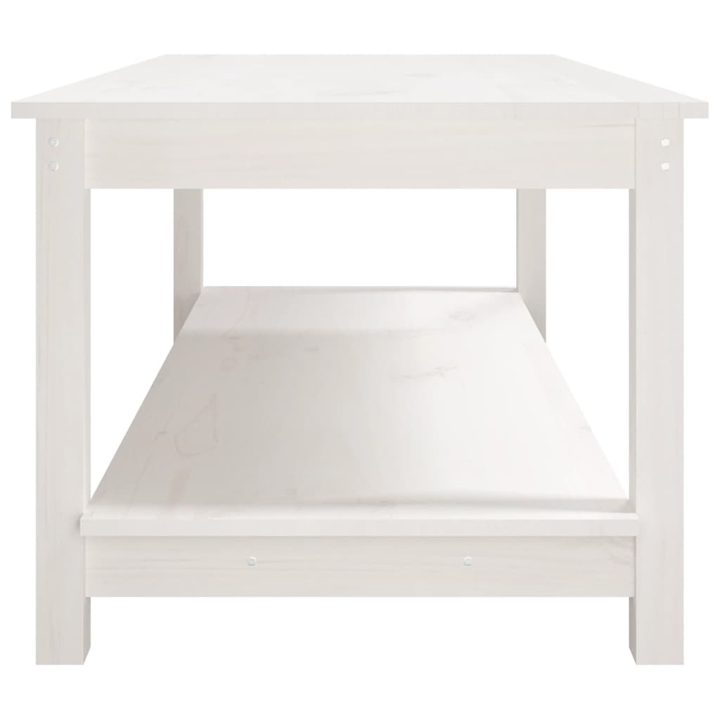 Salongbord hvit 110x55x45 cm heltre furu