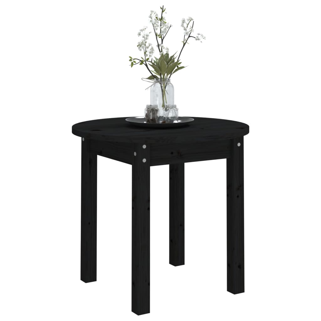 Salongbord svart Ø 45x40 cm heltre furu