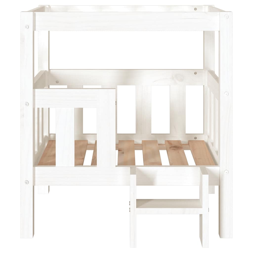 Hundeseng hvit 65,5x50,5x70 cm heltre furu vidaXL