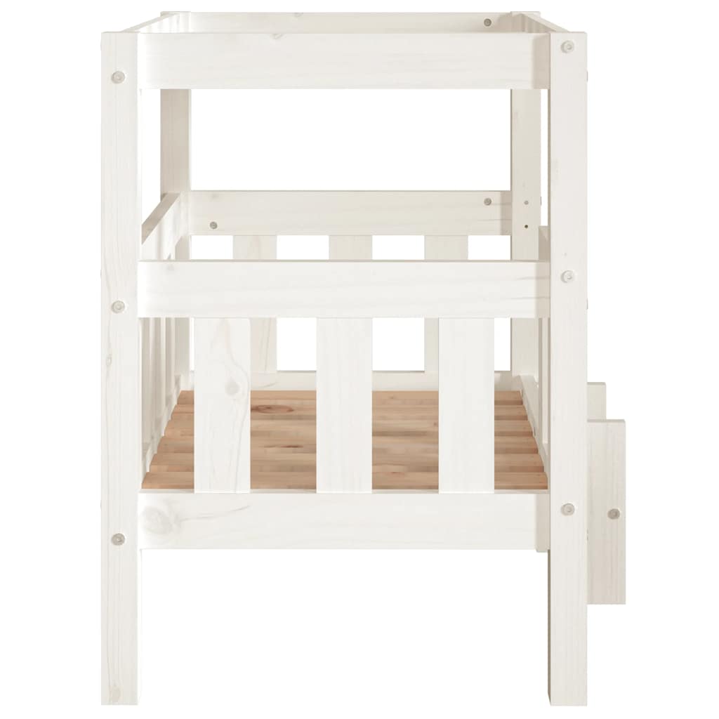 Hundeseng hvit 65,5x50,5x70 cm heltre furu vidaXL