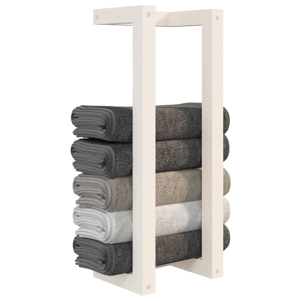 Håndklestativ hvit 23x18x60 cm heltre furu