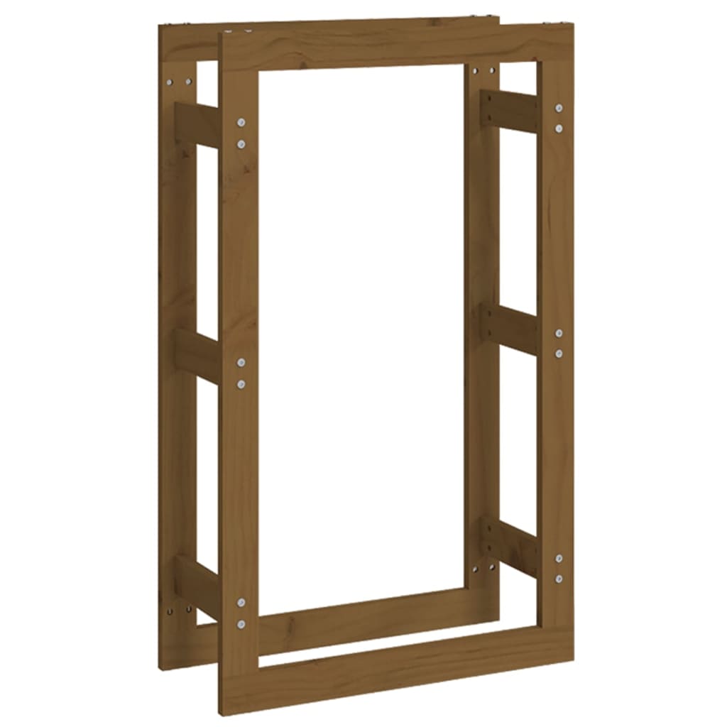 Vedstativ honningbrun 60x25x100 cm heltre furu