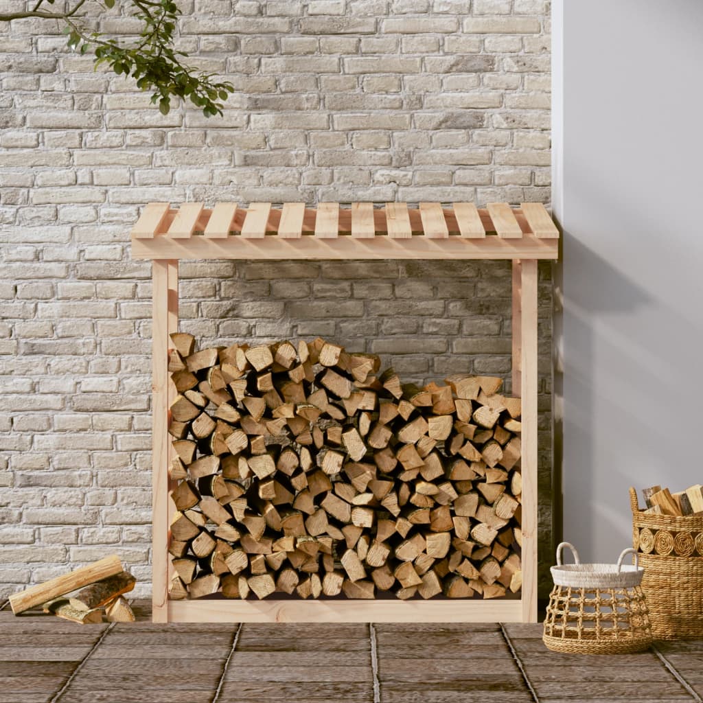Vedstativ 108x64,5x110 cm heltre furu