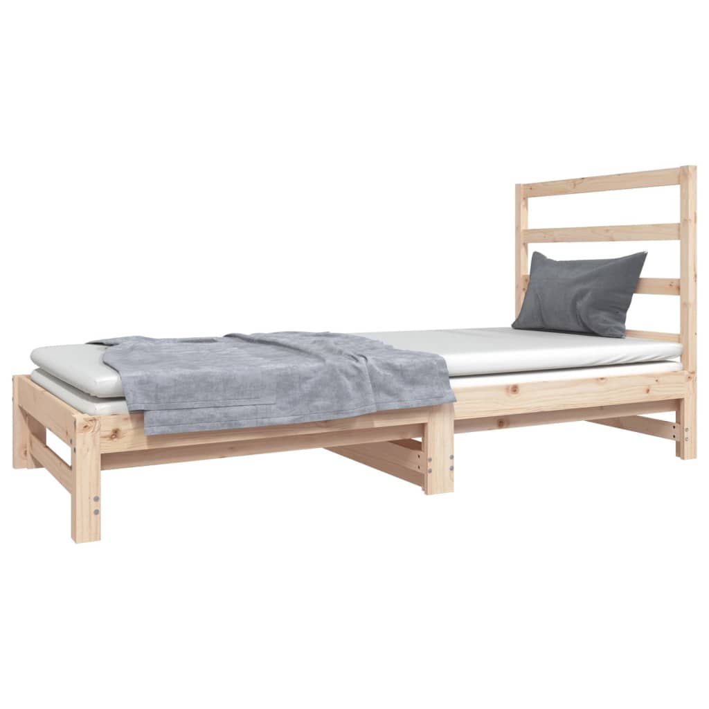 Uttrekkbar dagseng 2x(90x190) cm heltre furu