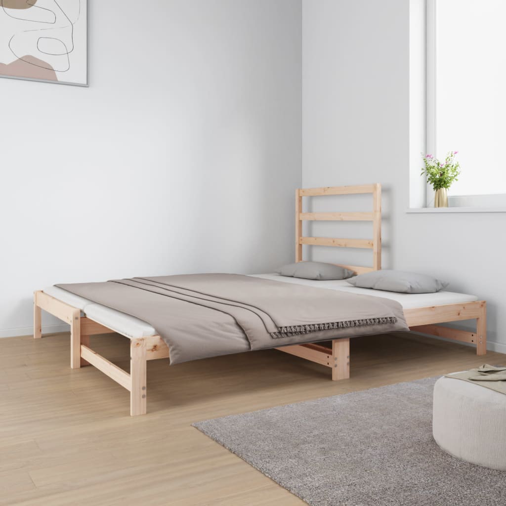 Uttrekkbar dagseng 2x(90x190) cm heltre furu