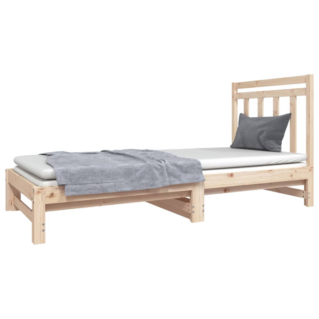 Uttrekkbar dagseng 2x(90x190) cm heltre furu