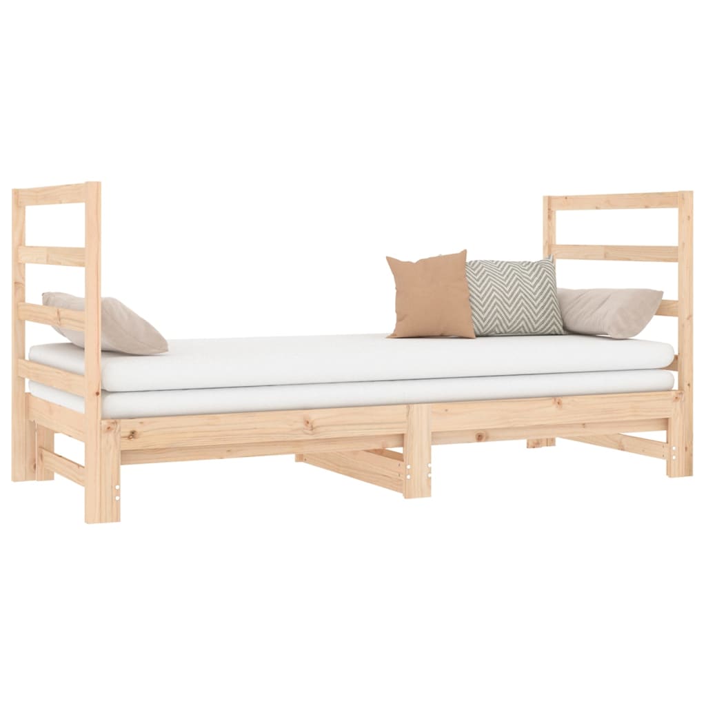 Uttrekkbar dagseng 2x(90x190) cm heltre furu
