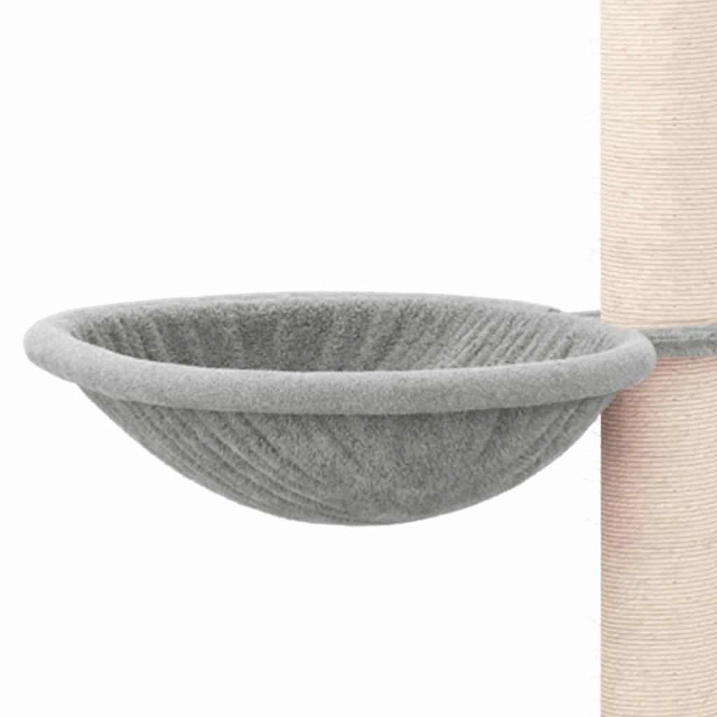 Kattetre med klorestolper i sisal lysegrå 94,5 cm