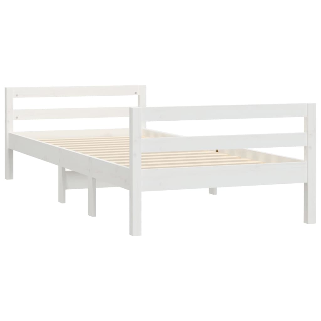 Sengeramme uten madrass hvit 75x190 cm heltre furu