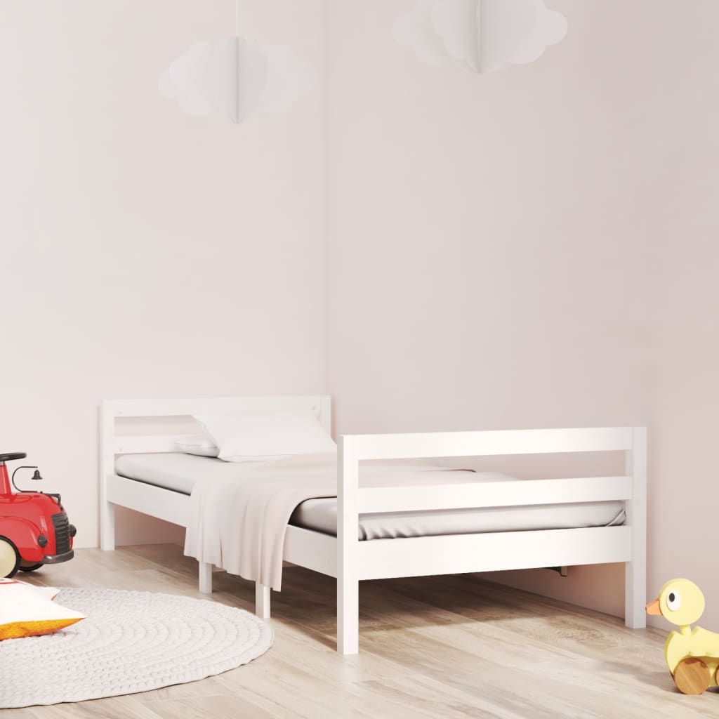 Sengeramme uten madrass hvit 75x190 cm heltre furu
