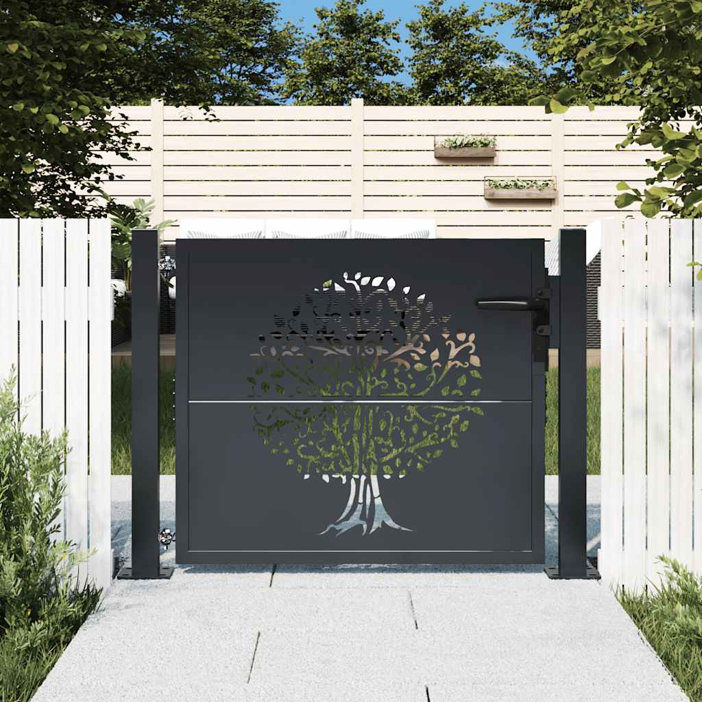 Hageport antrasitt 100x100 cm ståltredesign