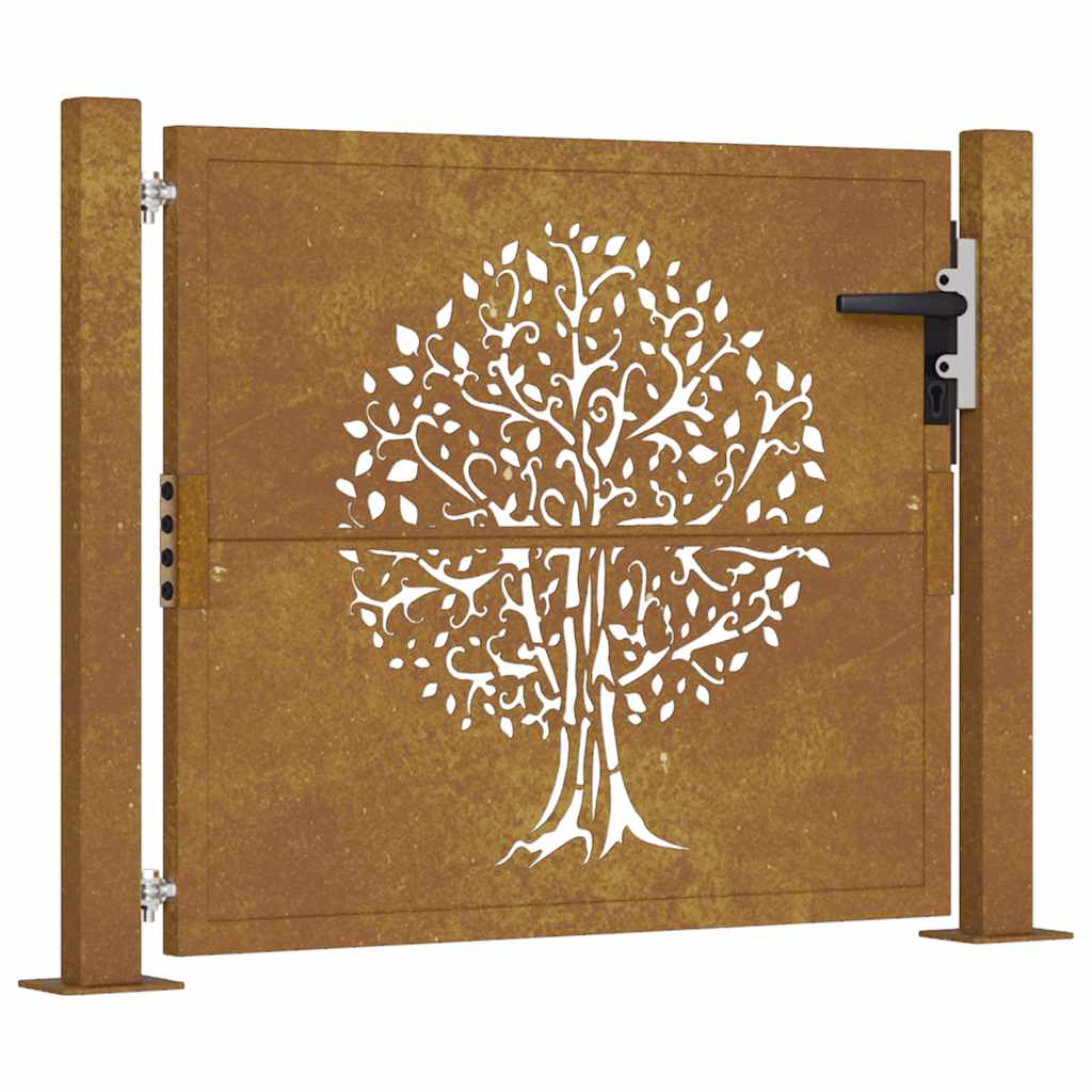 Hageport 100x75 cm cortenstål tredesign