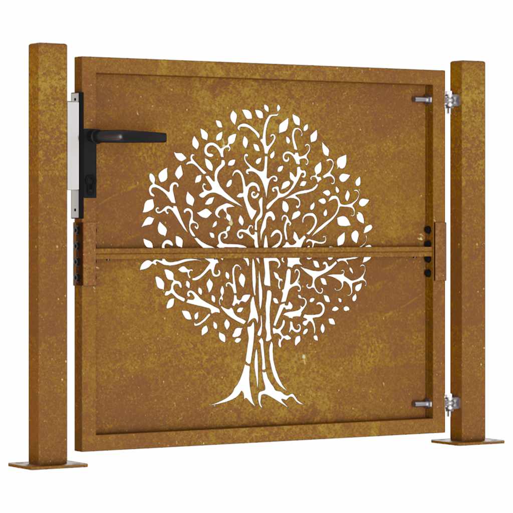 Hageport 100x75 cm cortenstål tredesign