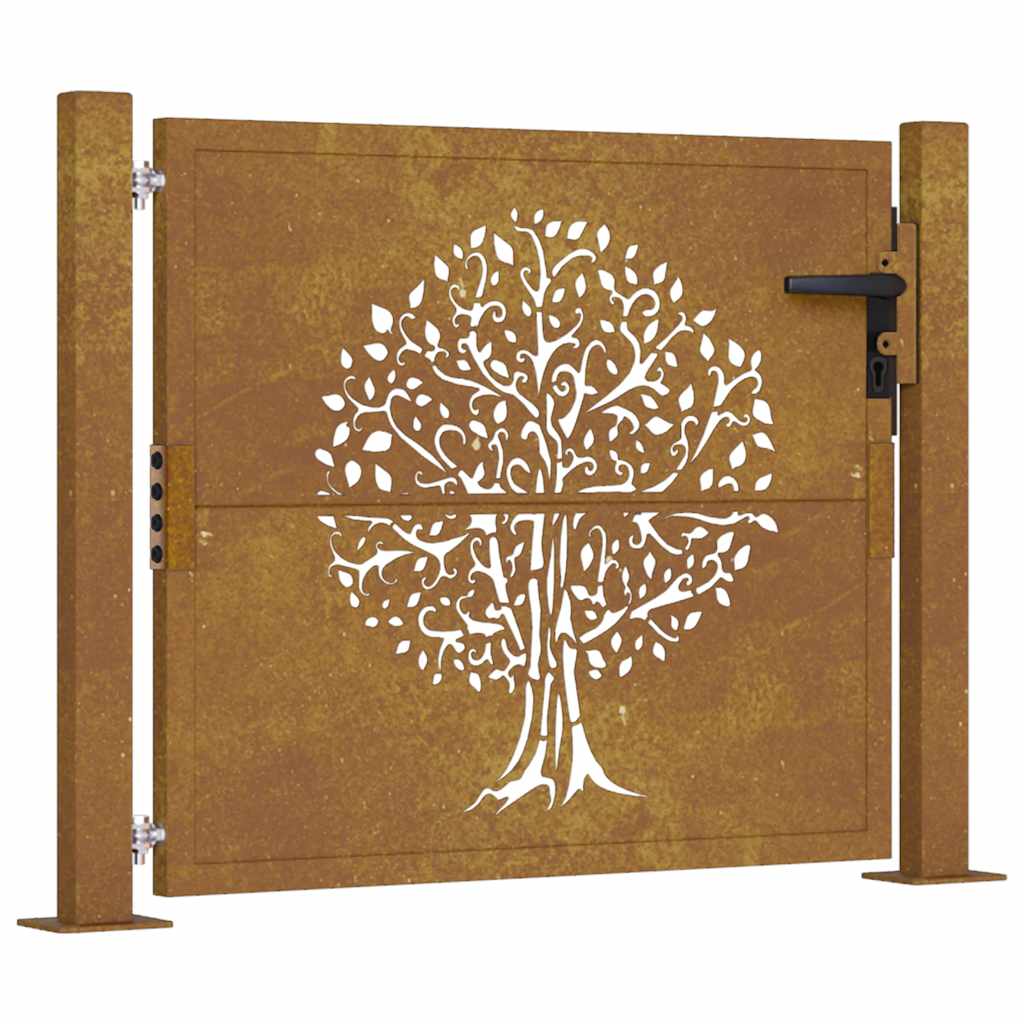 Hageport 100x100 cm cortenstål tredesign