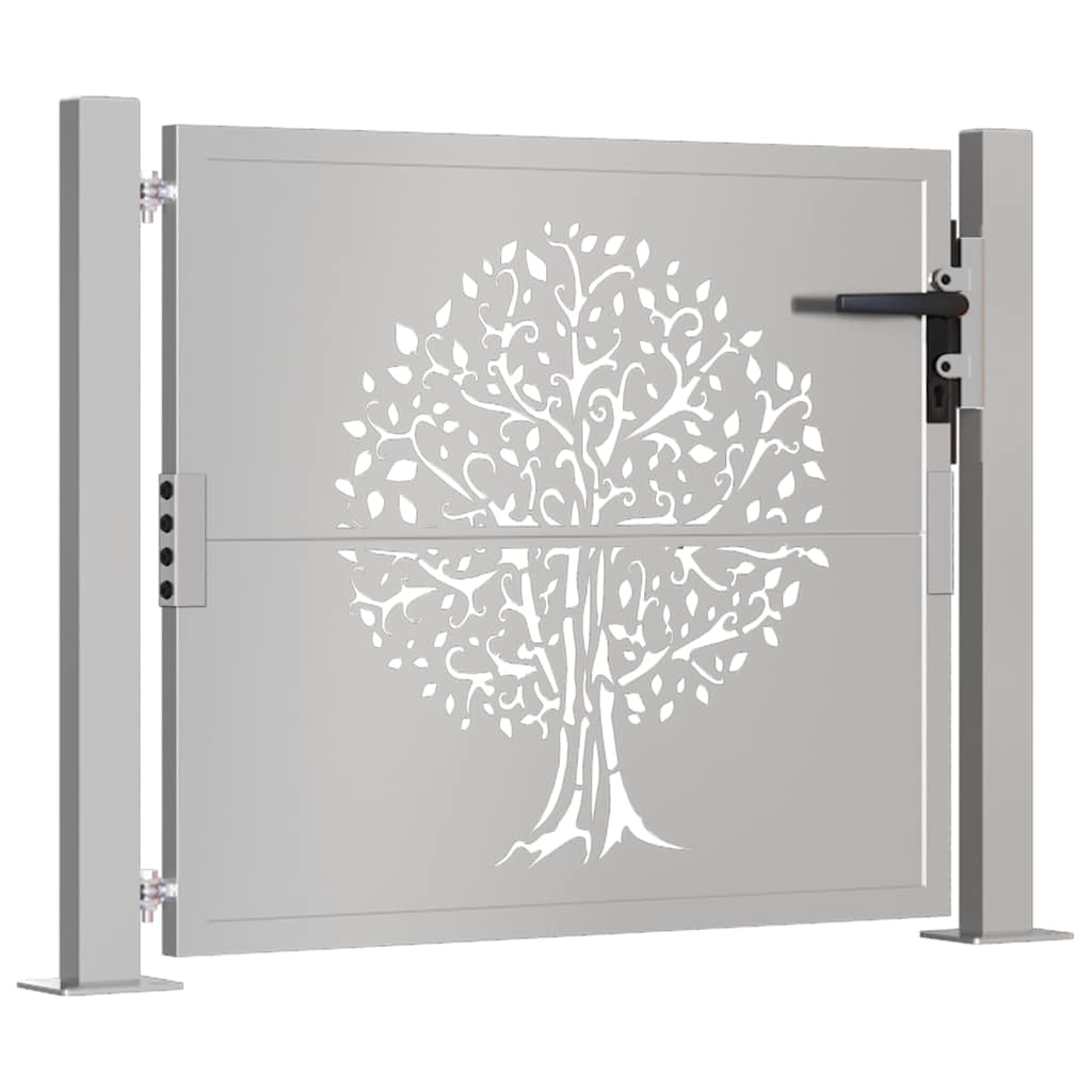 Hageport 100x100 cm cortenstål tredesign
