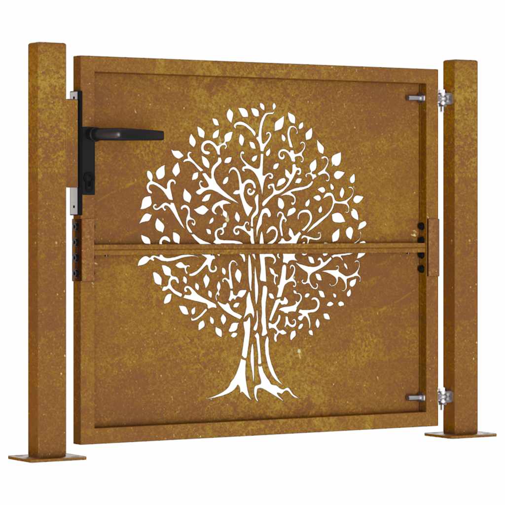 Hageport 100x100 cm cortenstål tredesign