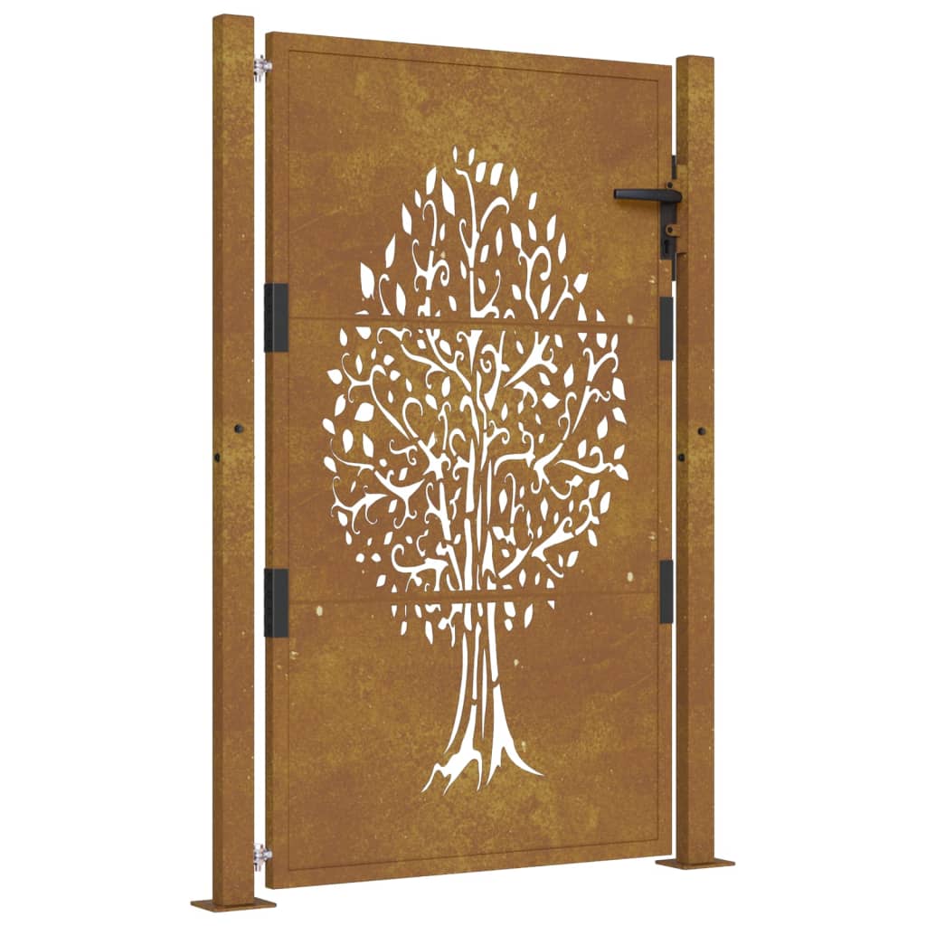 Hageport 100x125 cm cortenstål tredesign