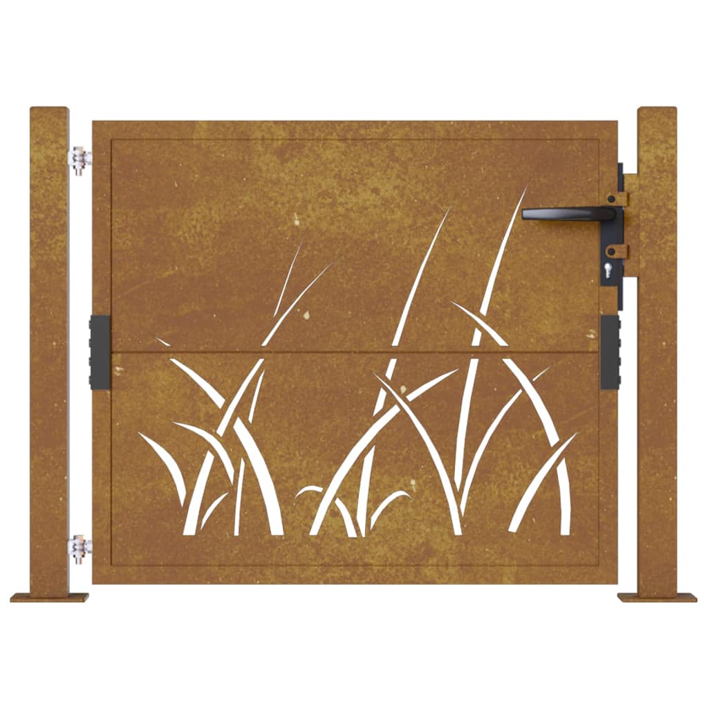 Hageport 100x75 cm cortenstål gressdesign