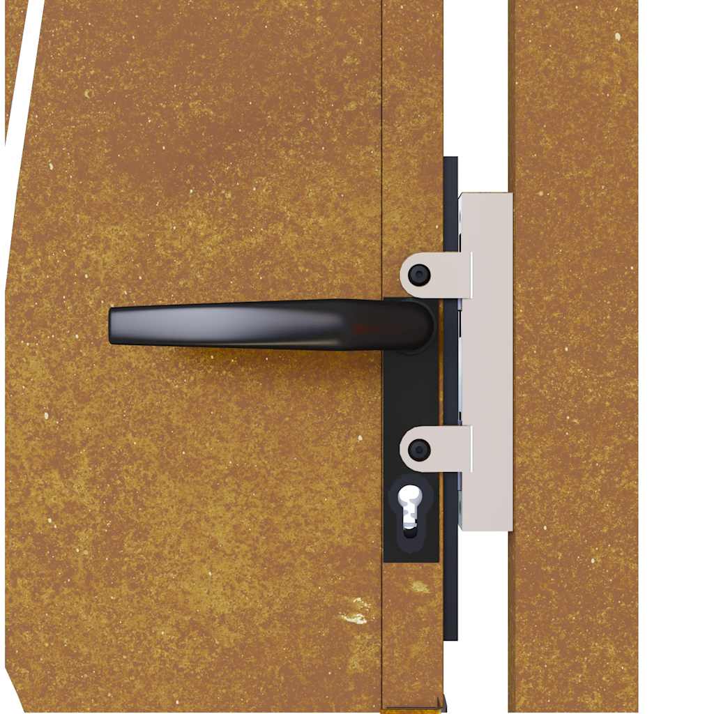 Hageport 100x100 cm cortenstål gressdesign