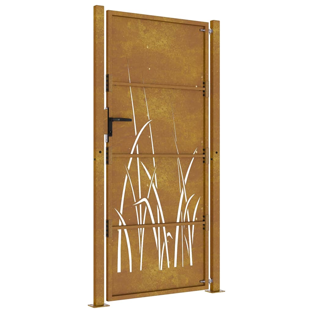 Hageport 100x175 cm cortenstål gressdesign