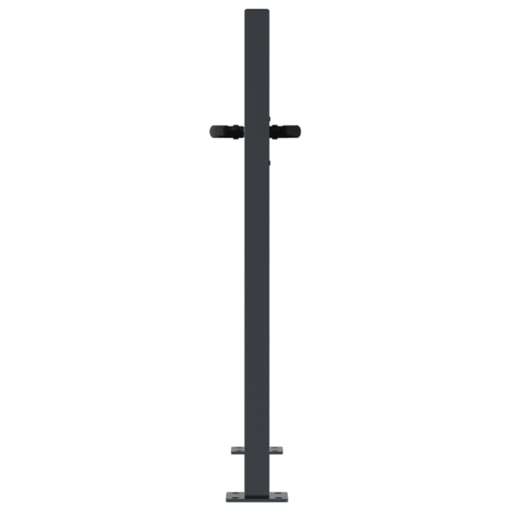 Hageport antrasitt 100x75 cm stål bambusdesign