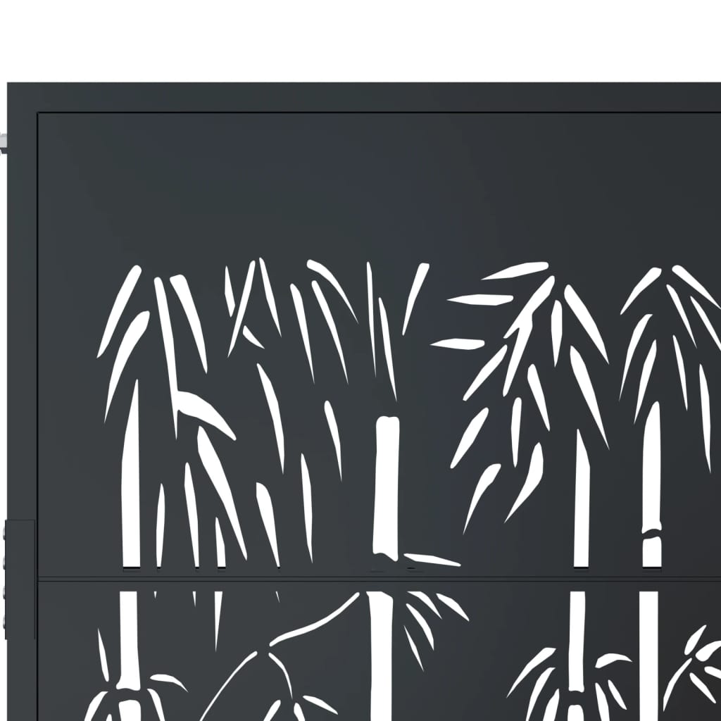 Hageport antrasitt 100x75 cm stål bambusdesign