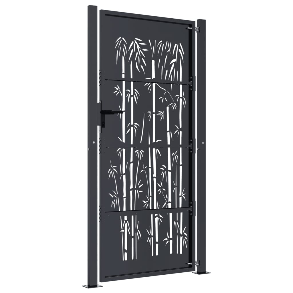 Hageport antrasitt 100x200 cm stål bambusdesign