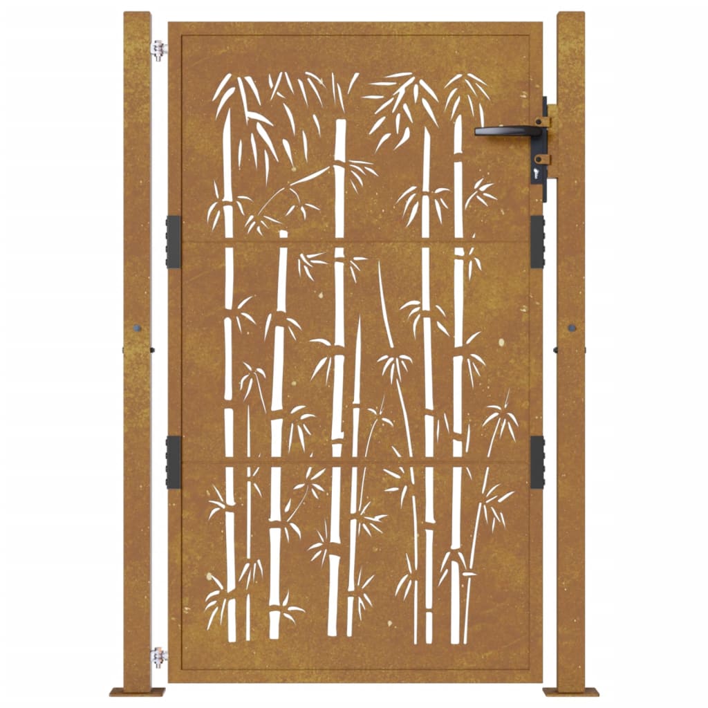 Hageport 100x150 cm cortenstål bambusdesign