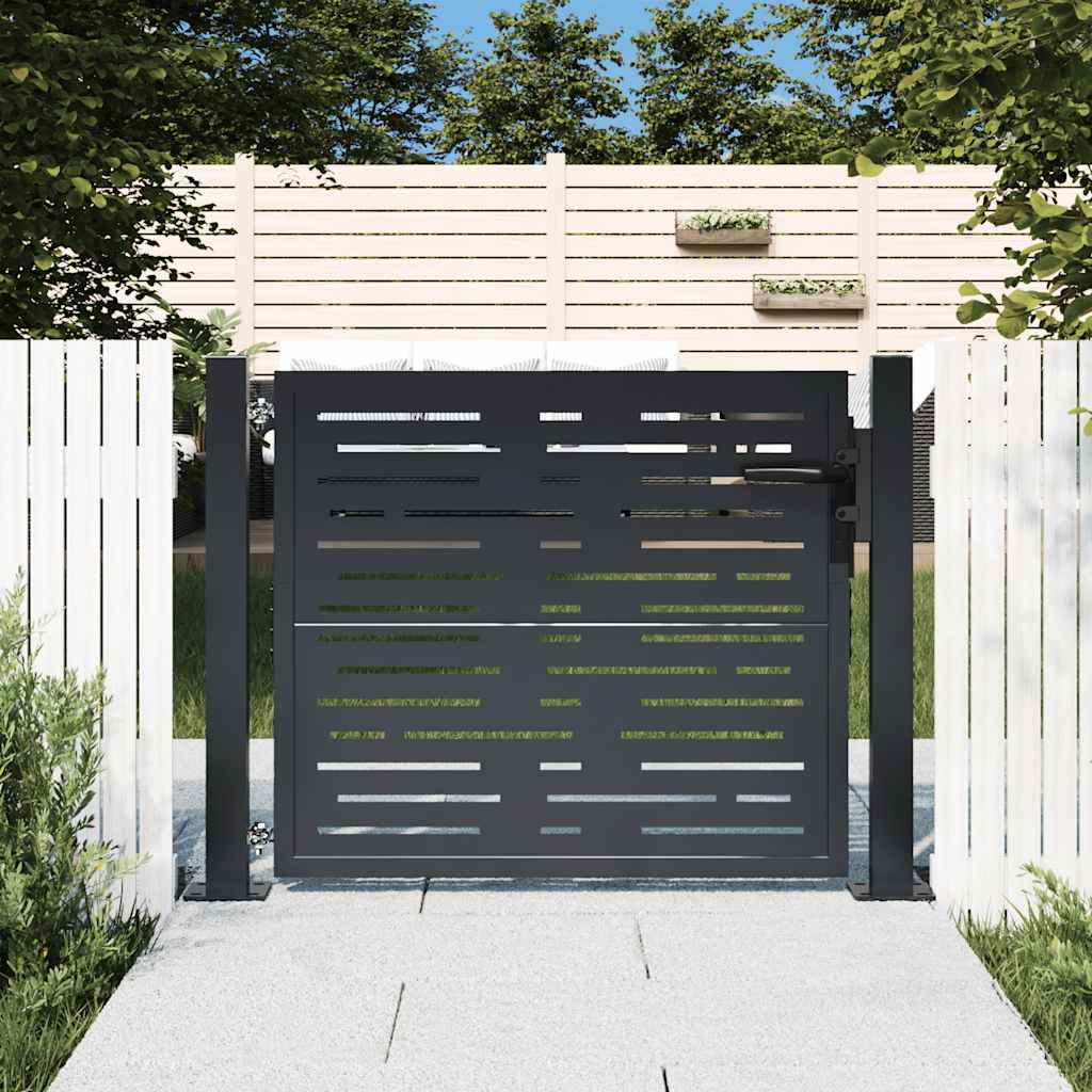 Hageport antrasitt 100x75 cm stål firkantet design