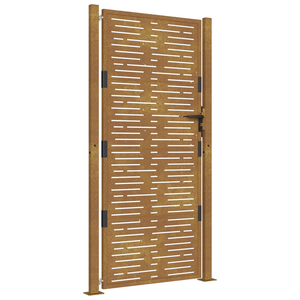 Hageport 100x175 cm cortenstål firkantet design