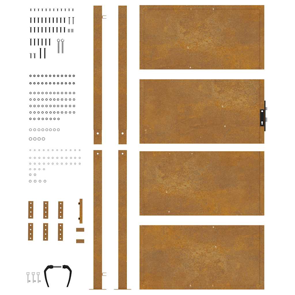 Hageport 100x200 cm cortenstål