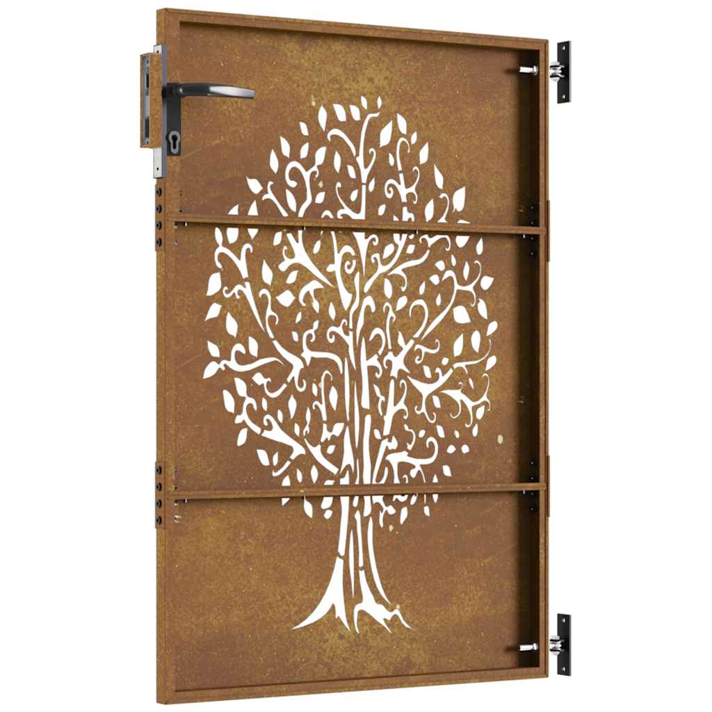 Hageport 85x125 cm cortenstål tredesign
