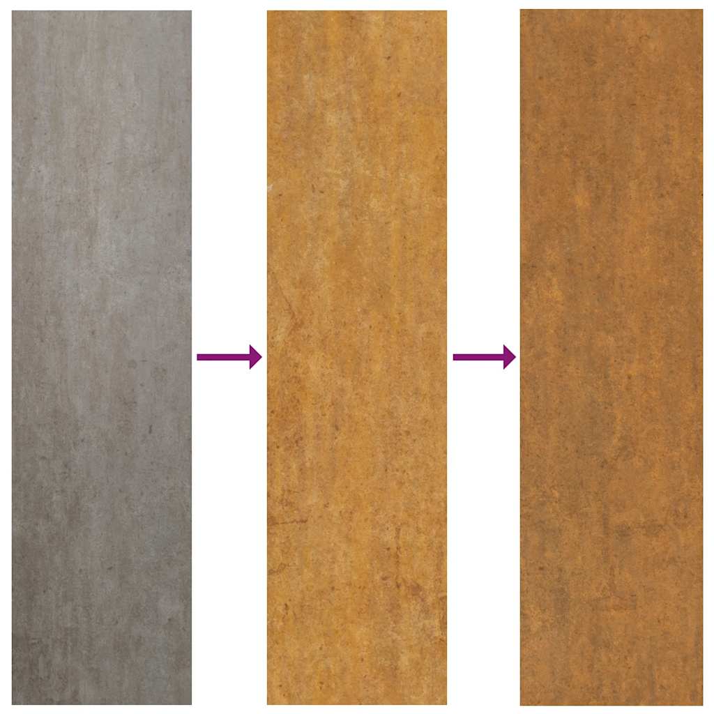 Hageport 85x125 cm cortenstål tredesign
