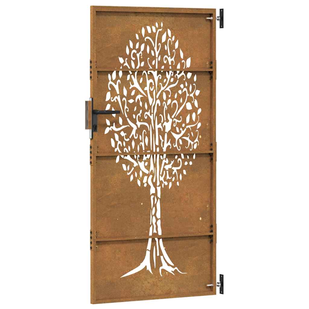 Hageport 85x175 cm cortenstål tredesign