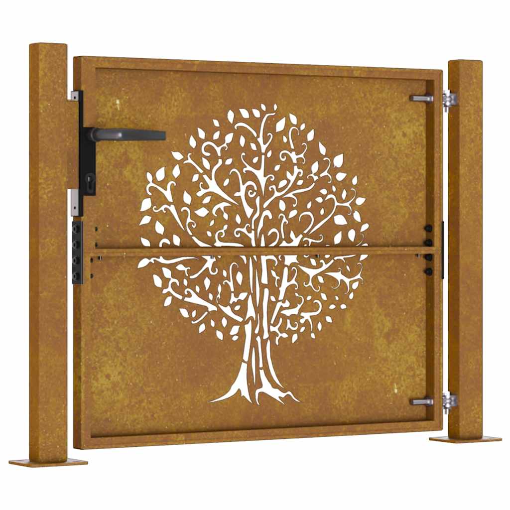 Hageport 100x100 cm cortenstål tredesign
