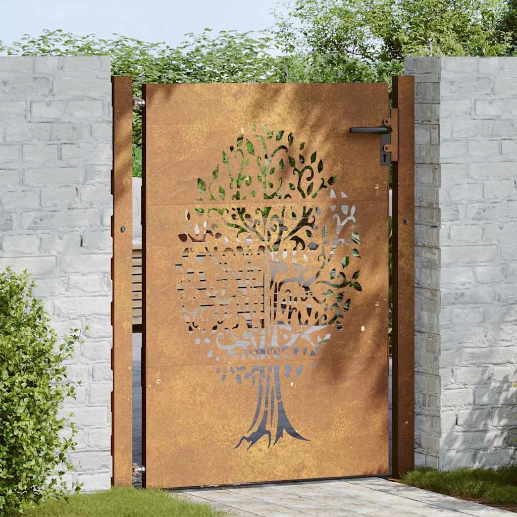 Hageport 100x150 cm cortenstål tredesign