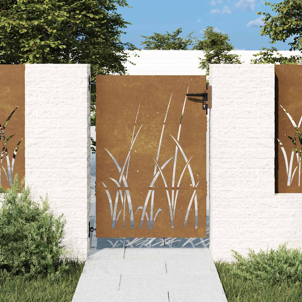 Hageport 85x150 cm cortenstål gressdesign