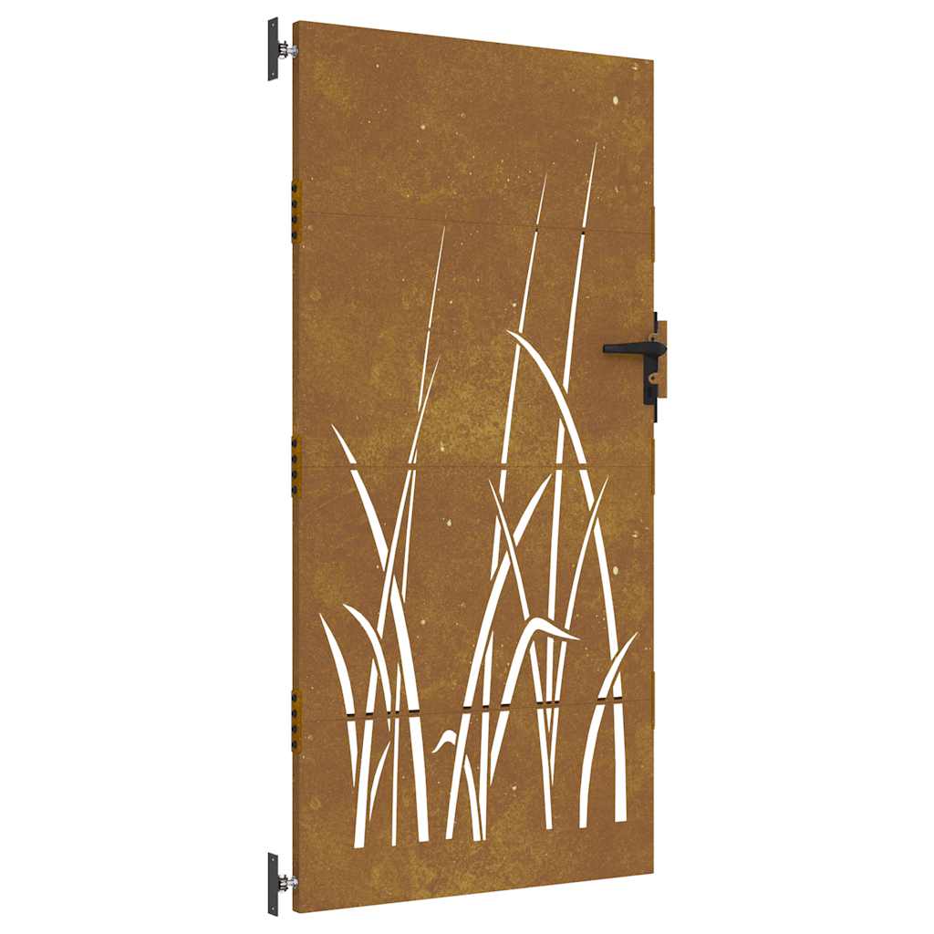 Hageport 85x200 cm cortenstål gressdesign