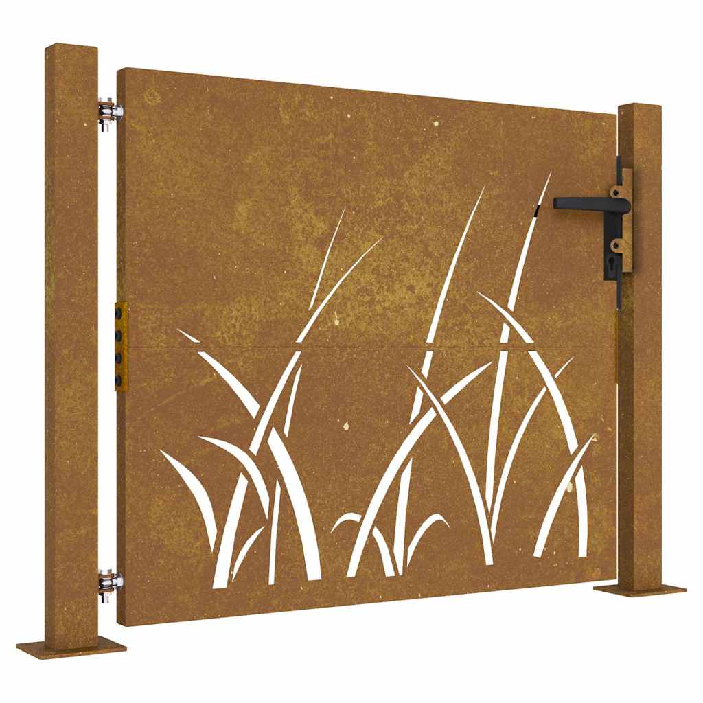 Hageport 100x100 cm cortenstål gressdesign