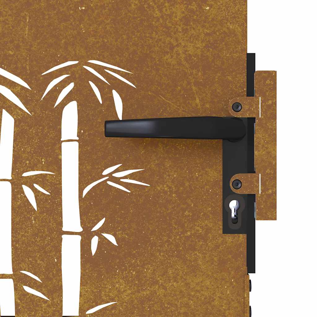Hageport 85x75 cm cortenstål bambusdesign