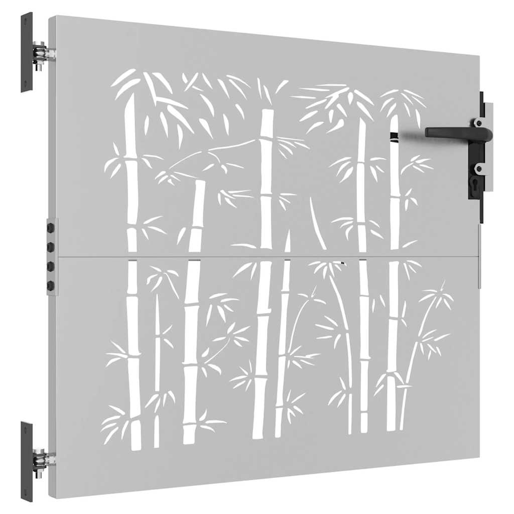 Hageport 85x100 cm cortenstål bambusdesign