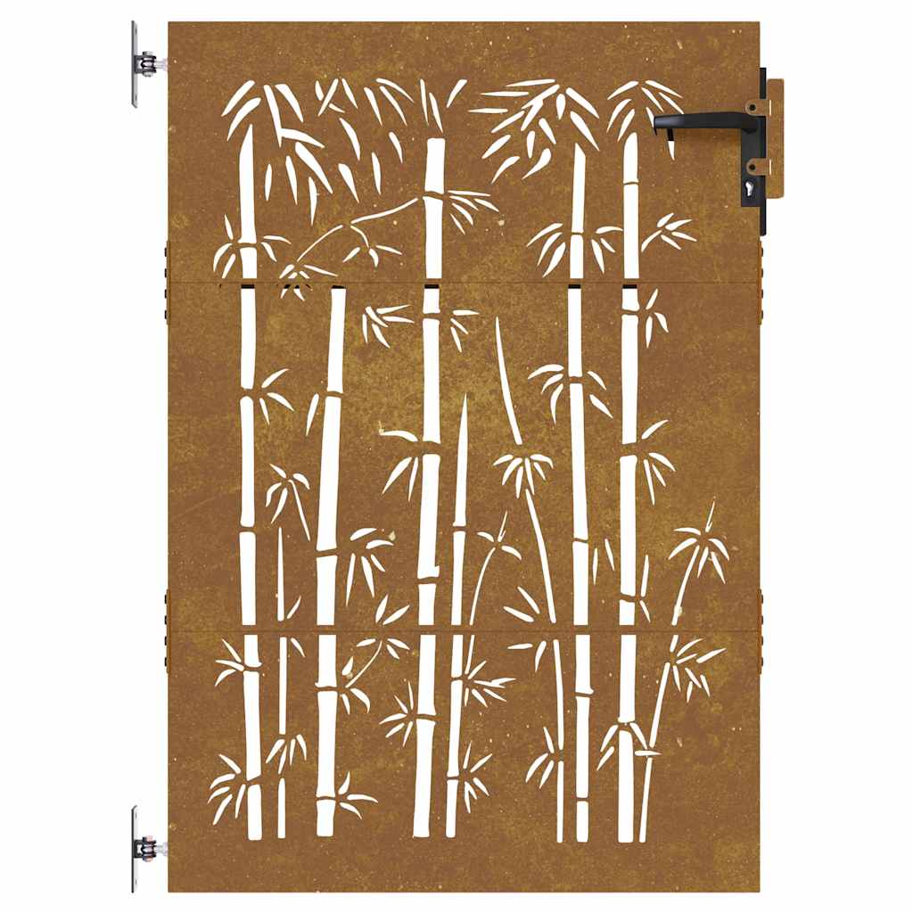 Hageport 85x125 cm cortenstål bambusdesign