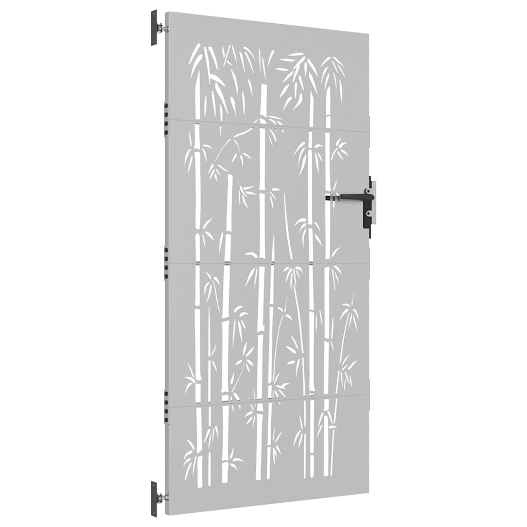 Hageport 85x200 cm cortenstål bambusdesign