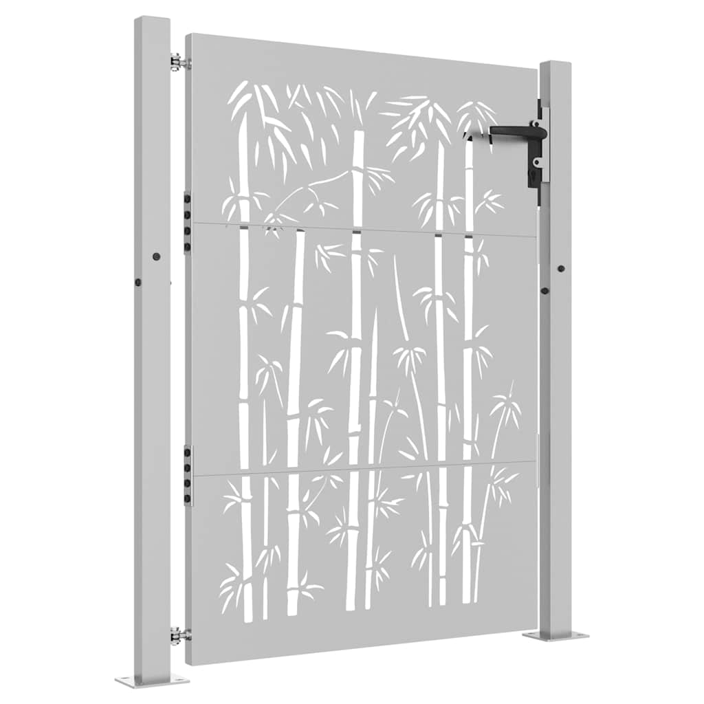 Hageport 100x150 cm cortenstål bambusdesign