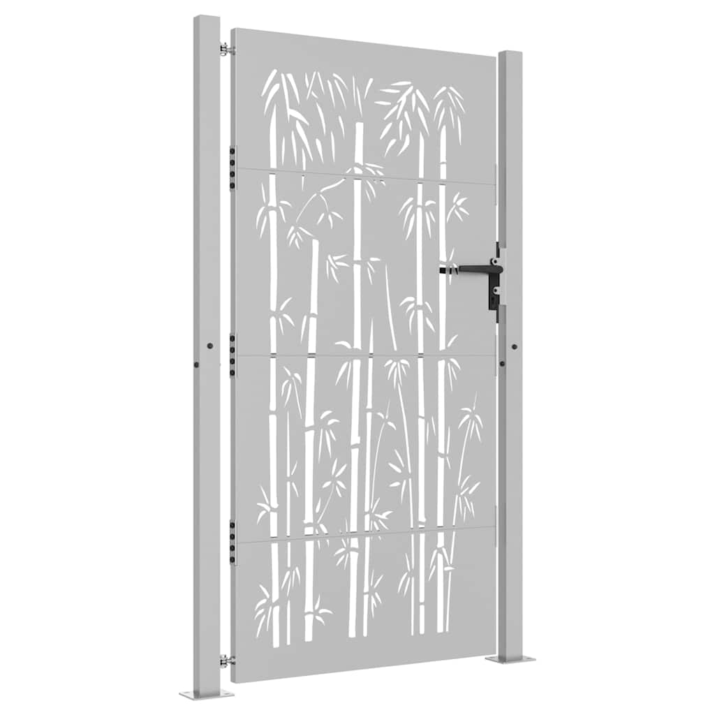 Hageport 100x200 cm cortenstål bambusdesign